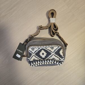 Myra Bag Tan and Black Geometric Crossbody